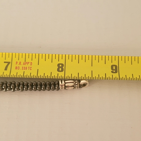 LAGOS Sterling Silver 18K Gold Black Ceramic Caviar Bracelet 8.5" - Picture 7 of 8